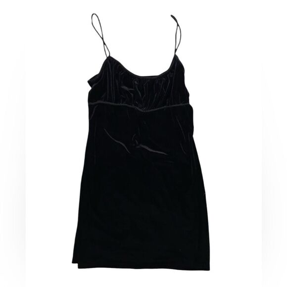 Vintage Y2K Evolution Not Revolution Black Velvet Dress - Picture 1 of 2